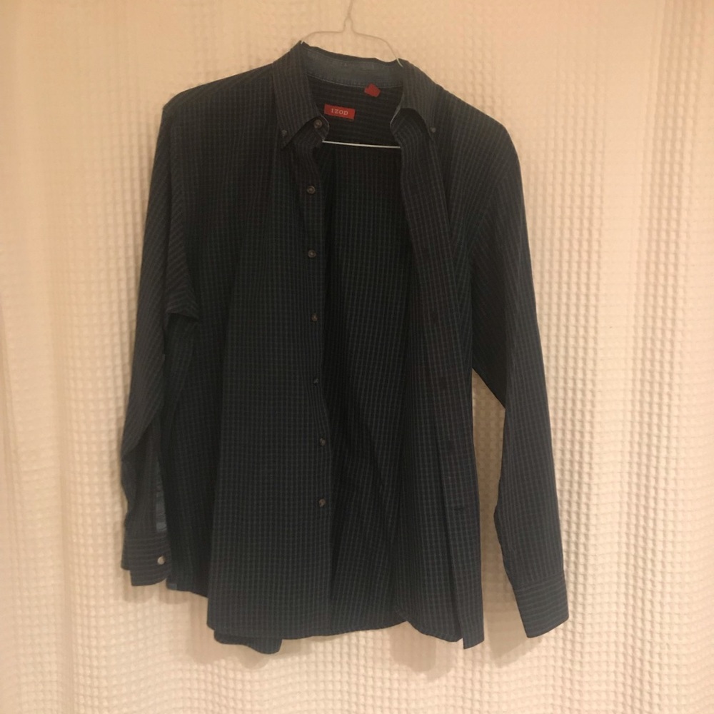 Izod Size Medium Blue/Green stripe button down